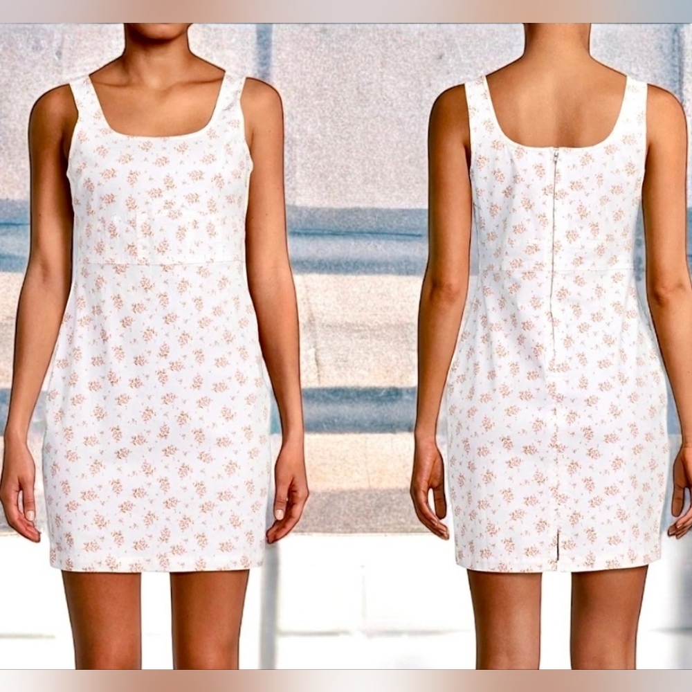 Like new never worn white denim floral dress